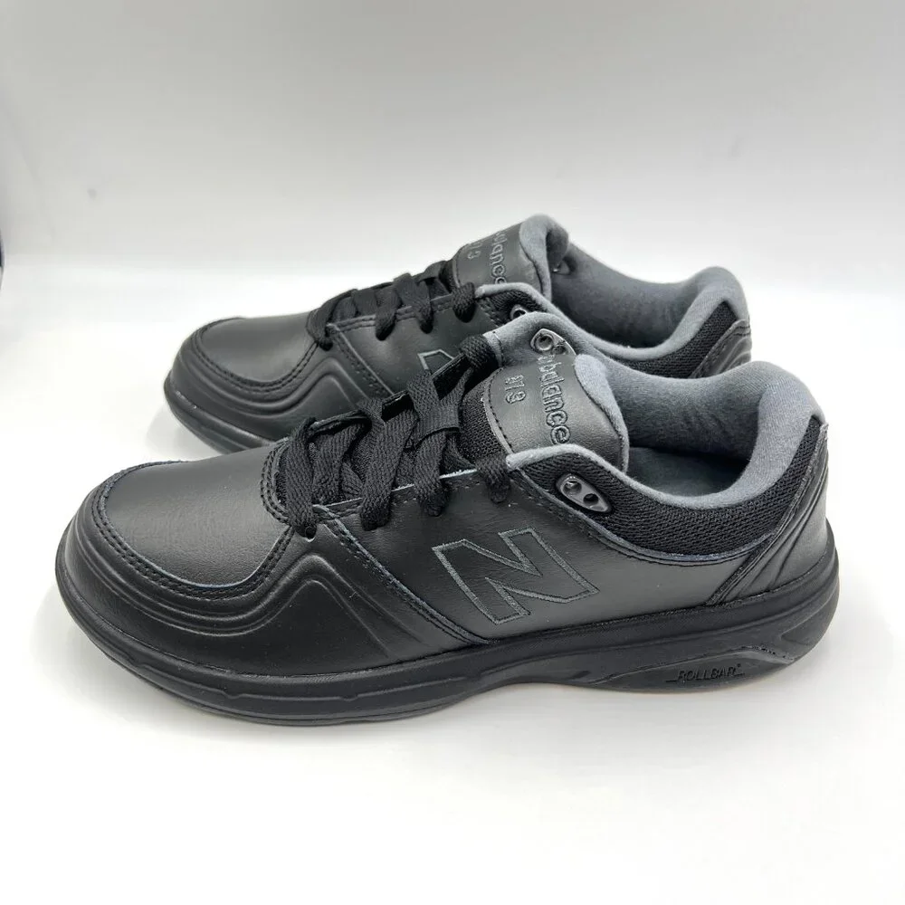 New Balance Womens Size 6.5 Black Leather 813‎ V1 Lace Up Walking Shoes Sneakers